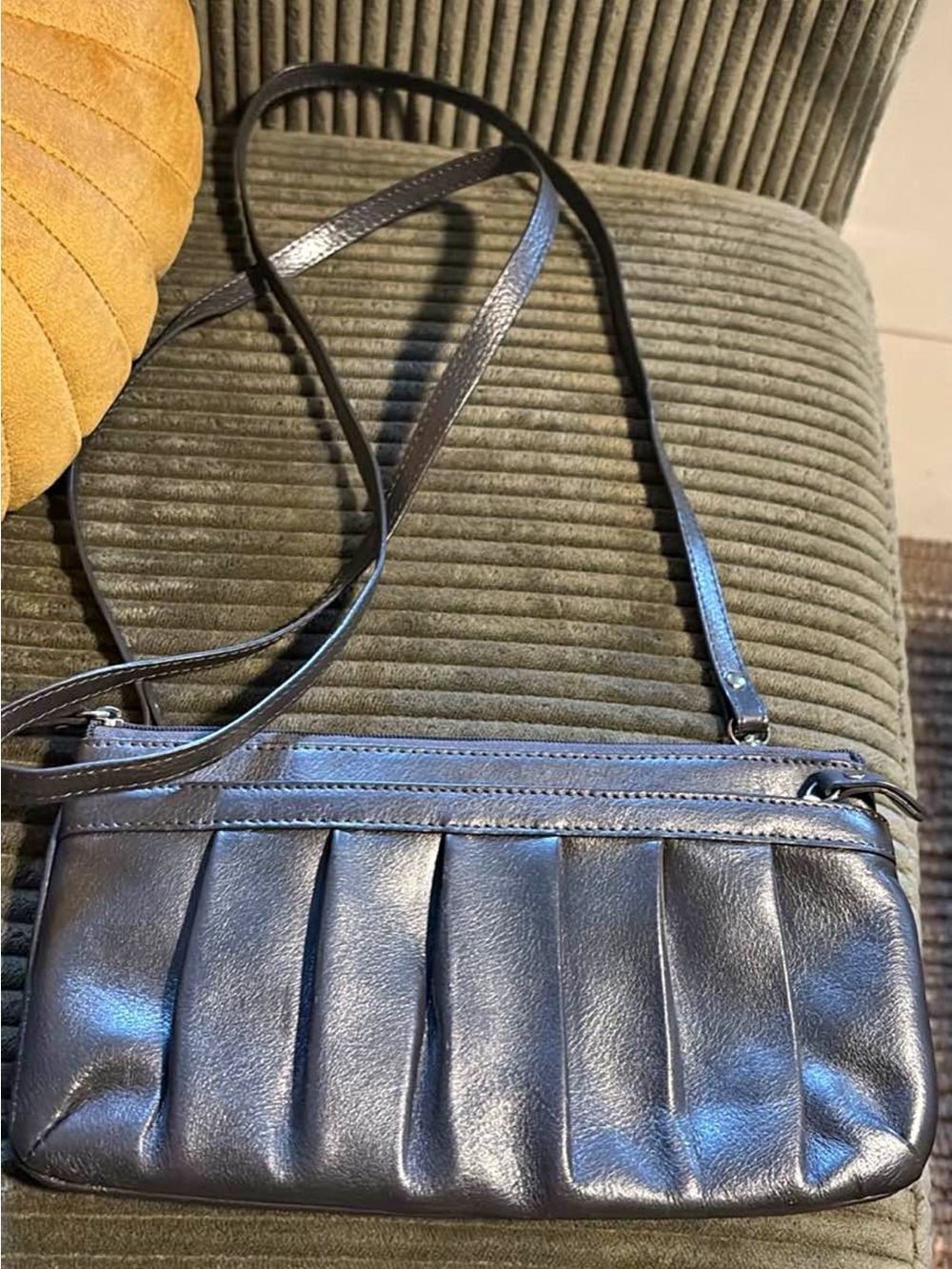 Danier Leather Pleated Crossbody Bag